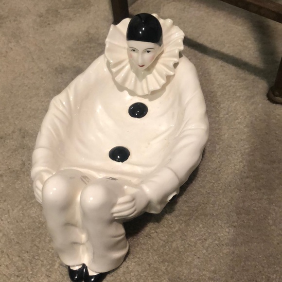 Accessories - “Vintage” black and white clown candy dish.